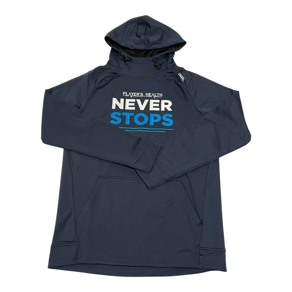 UNRL Player's Health Never Stop Fleece Lined Tech Men's S Navy blue Sweatshirt